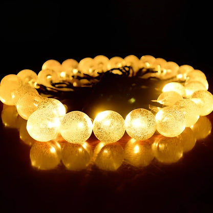 6.5-metre solar LED string lights with 30 bulbs for outdoor garden decoration