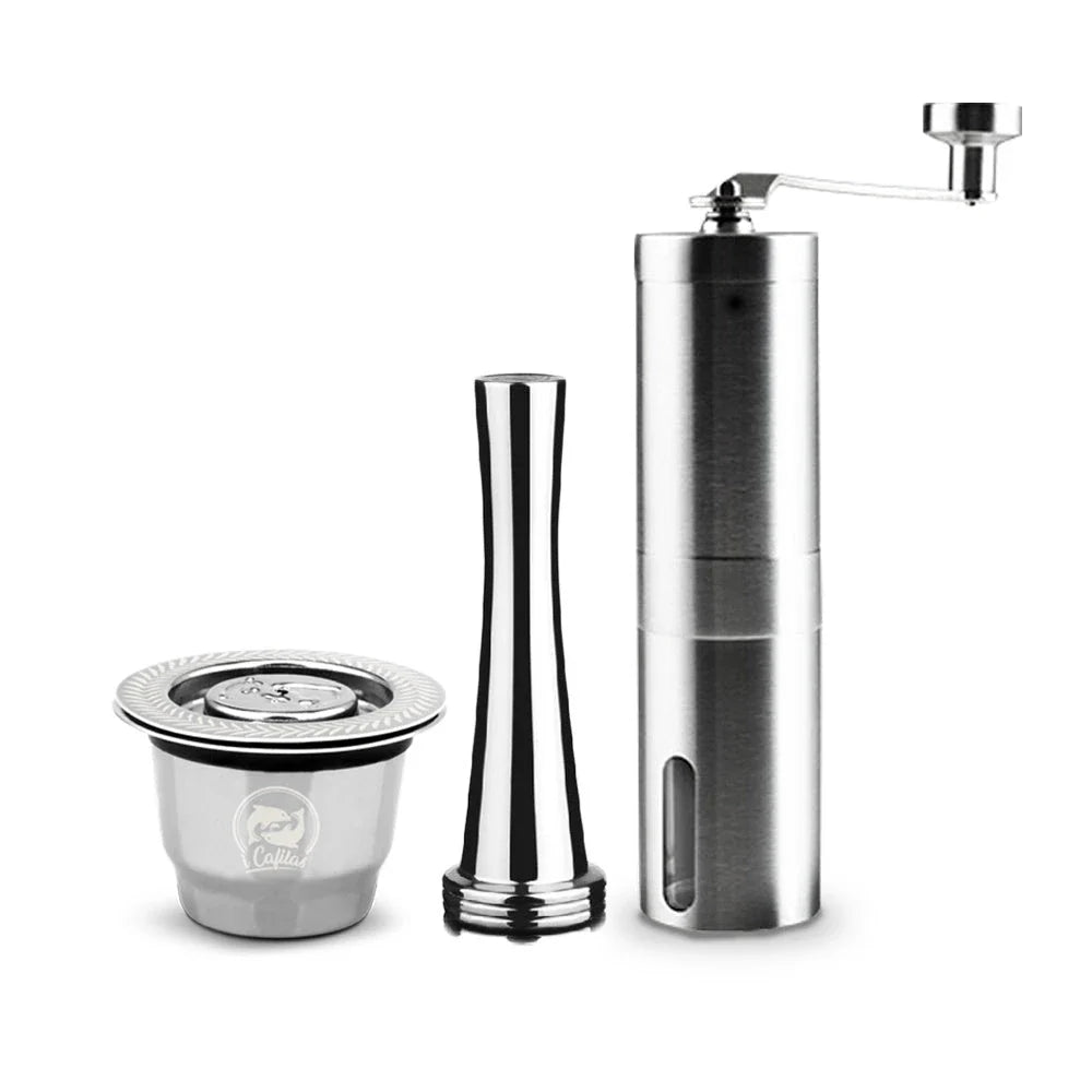 Premium stainless steel coffee capsule shells with square openings for optimal flavor extraction and brewing experience