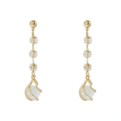 Crystal opal earrings with water drop design in various colors