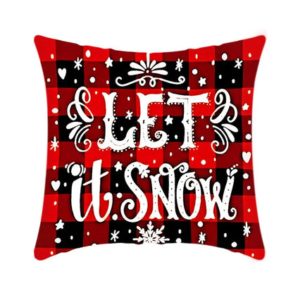 Elk Santa Claus plush cushion cover for festive holiday decor