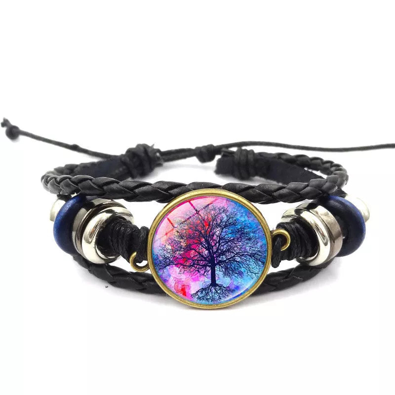 Handmade Tree of Life Bracelet with multilayer braided design in black