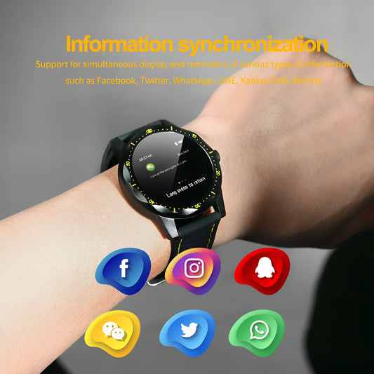 COLMI SKY1 smartwatch in red, white, or yellow with colour display on wrist