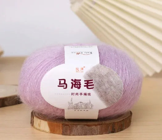 Mohair scarf DIY kit with wool ball and hand-weaving instructions for 180cm spring accessory