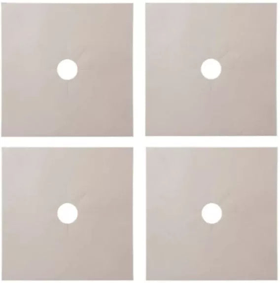 Gas Stove Protective Pad in black, silver, or beige, 27x27cm, high-temperature resistant