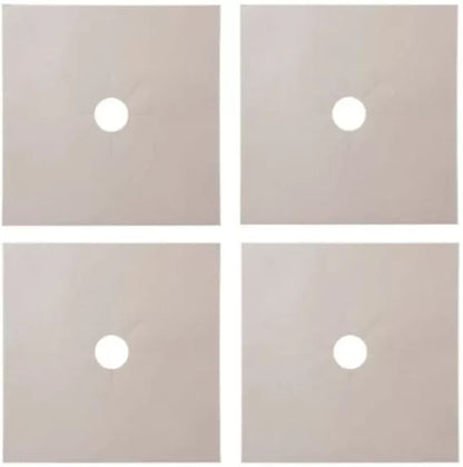 Gas Stove Protective Pad in black, silver, or beige, 27x27cm, high-temperature resistant