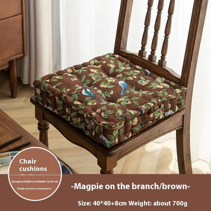 American-style dining chair back cushion with floral pattern, 40cm by 40cm by 8cm dimensions