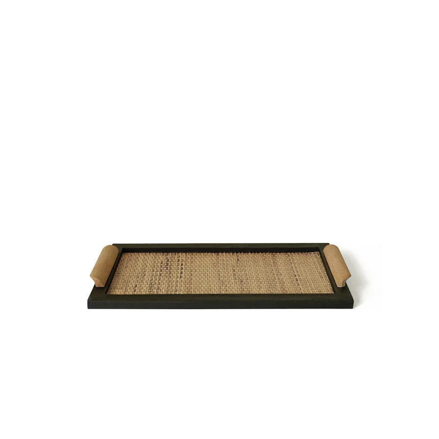 Pine dining tray with compartment design showing two size options for organised serving