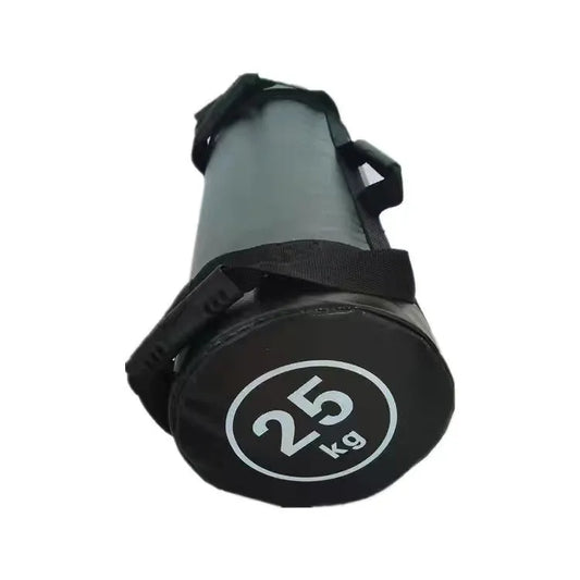 White PVC training sandbag with adjustable weights from 5kg to 30kg for gym and home fitness