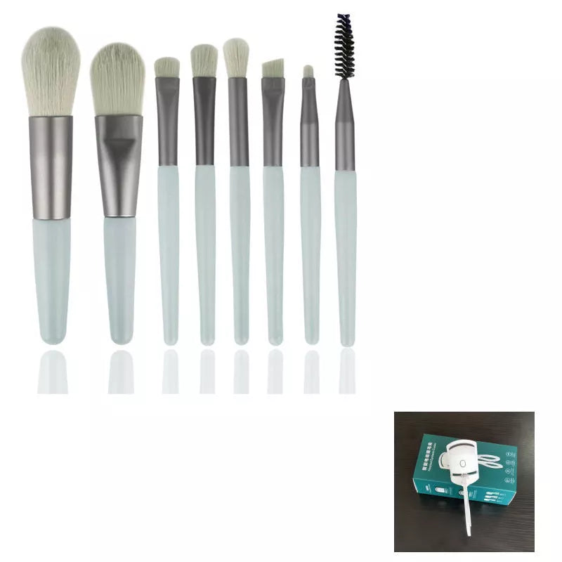 Electric Heating Eyelash Curler in white, pink, and green colors for safe, effective lash curling