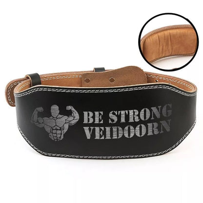 Adjustable cowhide fitness belt for weightlifting and core support