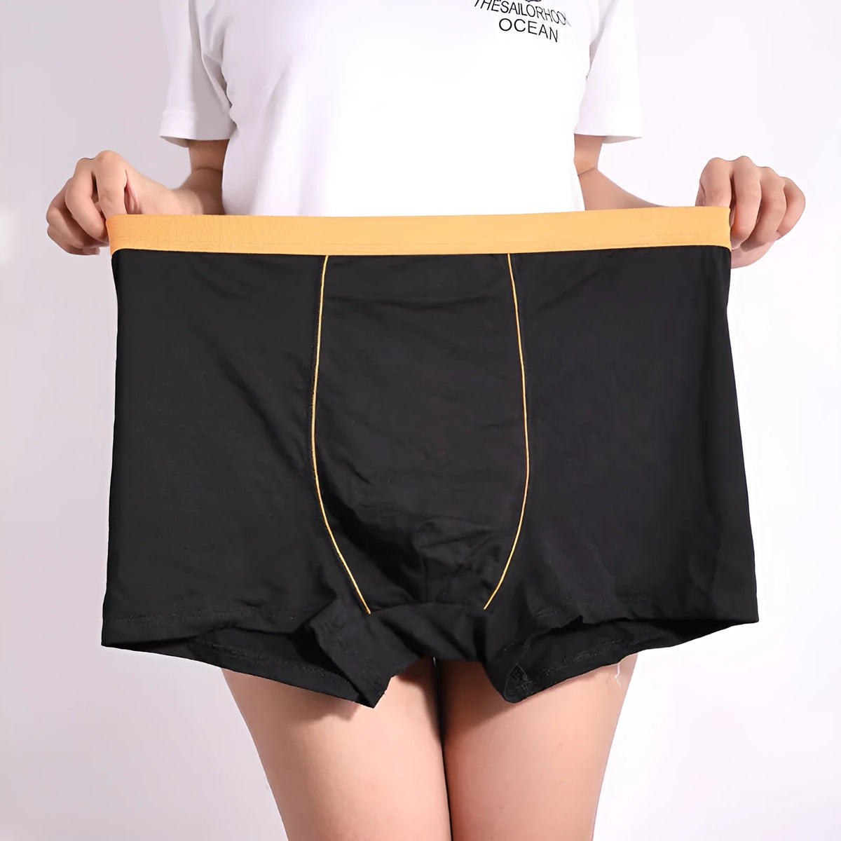 Men's oversized cotton baggy boxers in black, red, grey, blue or purple, sizes XL-3XL, 95% cotton