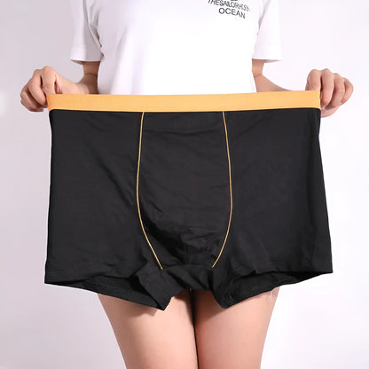 Men's oversized cotton baggy boxers in black, red, grey, blue or purple, sizes XL-3XL, 95% cotton