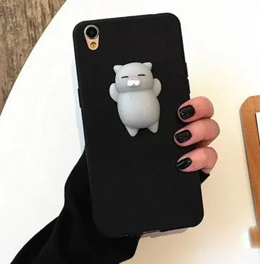 3D cartoon cat design silicone phone case for iPhone with soft TPU construction