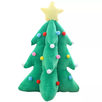 Plush Glowing Music Christmas Tree Pillow in vibrant green with luminous design