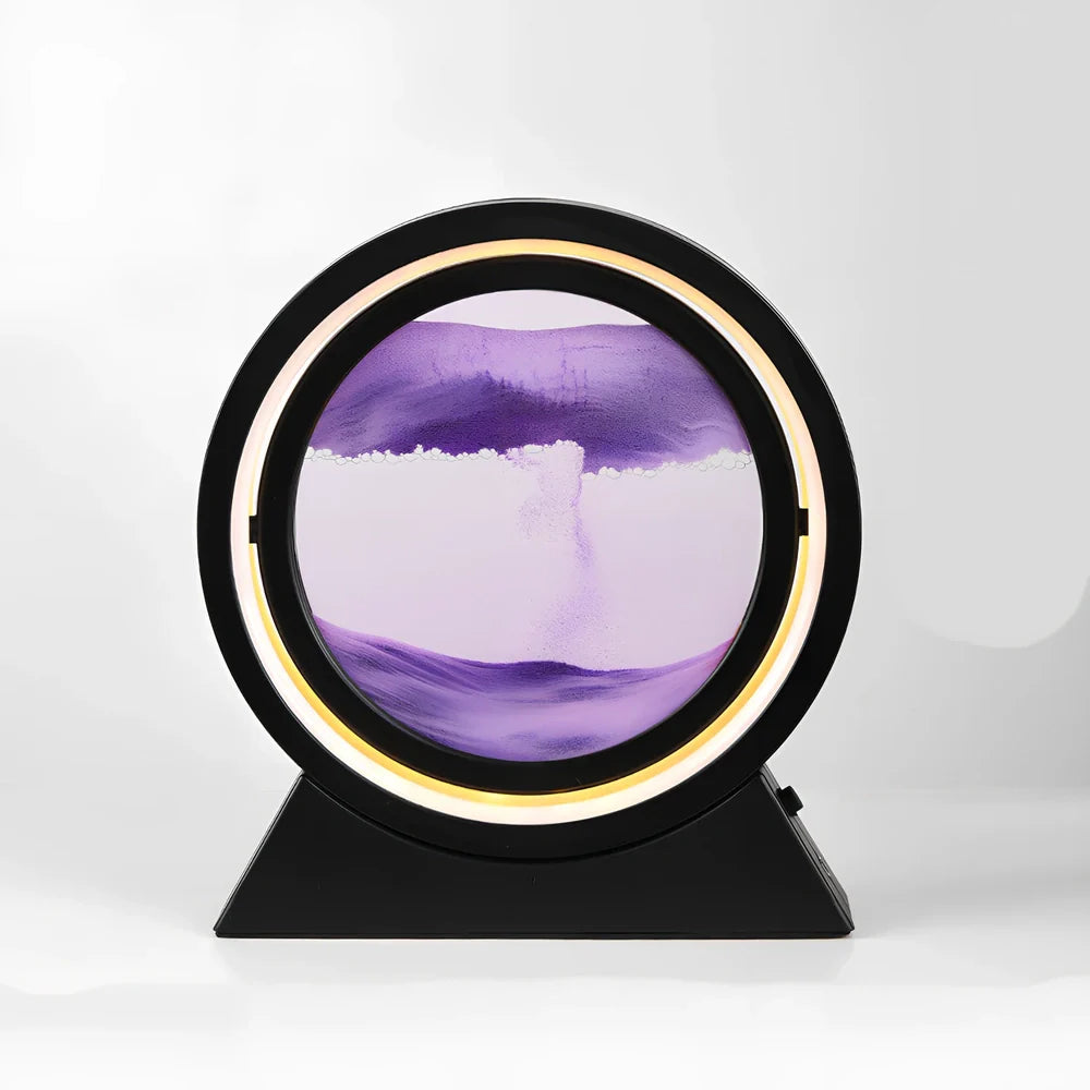 3D dynamic art ornament with quicksand motion effect in blue colour, 24cm height