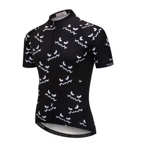 Men's skull design cycling jersey for outdoor sports, available in sizes XS to 3XL