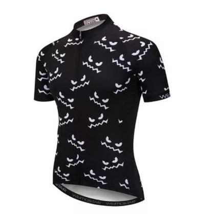 Men's skull design cycling jersey for outdoor sports, available in sizes XS to 3XL