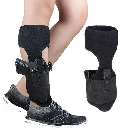 Invisible Ankle Holster for universal pistol carry in black neoprene