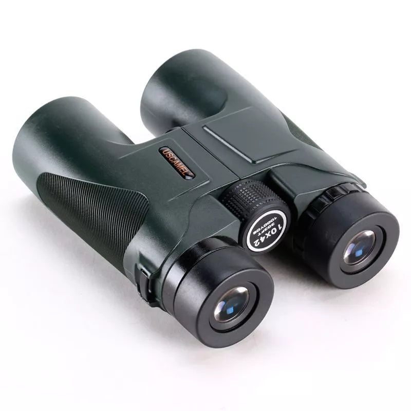 10X42 HD High Power Binoculars with mobile camera compatibility in Army Green and Black