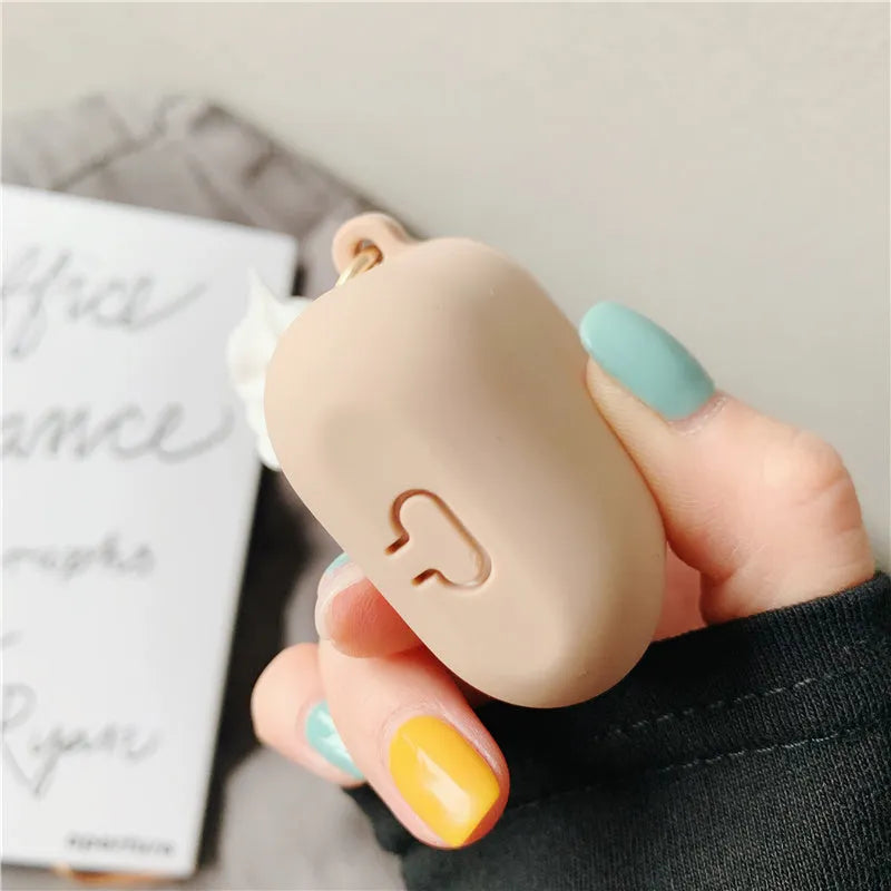 Colourful cylinder ice cream design silicone case for Apple AirPods 2 wireless earbuds.
