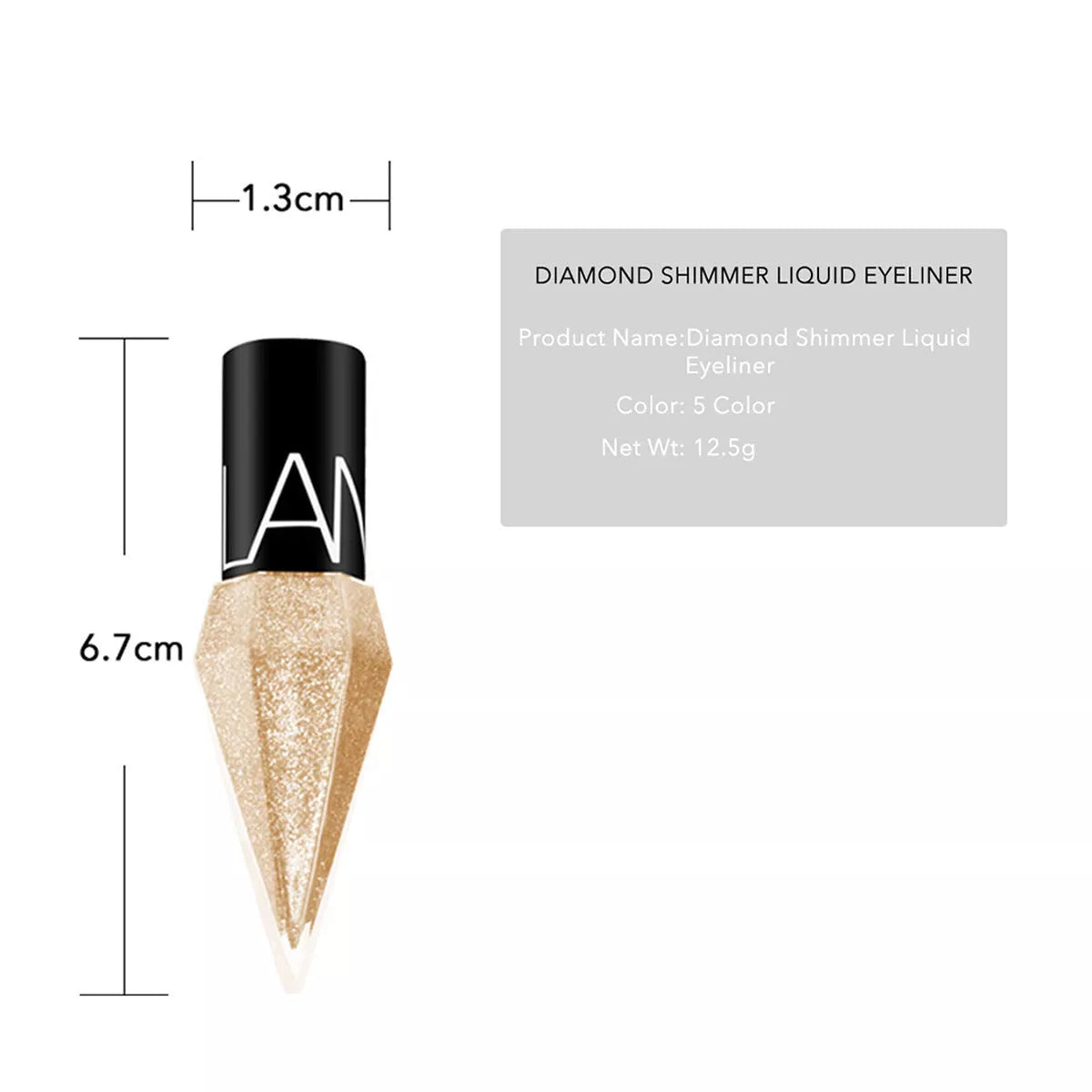 LOOKAVE Diamond Shiny Eyeliner in bulk, 25G, available in five spot colors