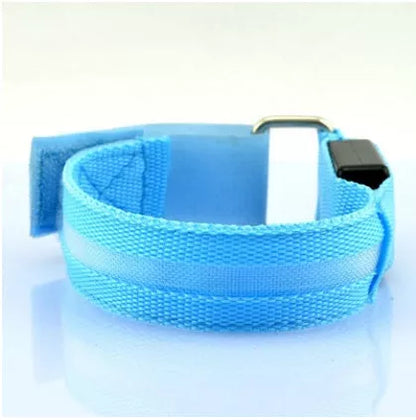 LED Illuminated Arm Band for night running safety with adjustable fit and multiple colors