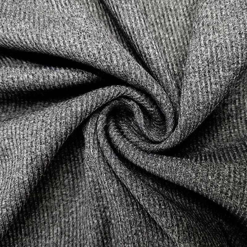 Women's half-high collar long sleeves t-shirt in rib sunken stripe fabric, available in multiple colors