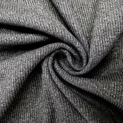 Women's half-high collar long sleeves t-shirt in rib sunken stripe fabric, available in multiple colors