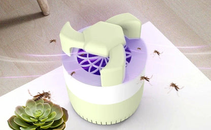 Mini USB Mosquito Killer Lamp in cherry blossom pink, sky blue, and light grass green