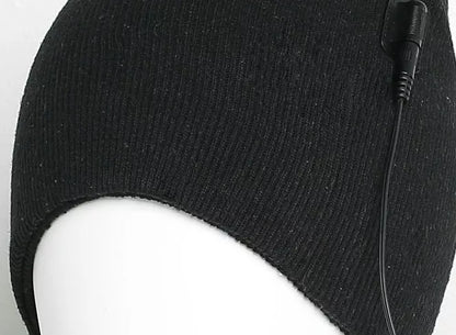 Heated cotton hat with intelligent temperature adjustment in wine red, grey, and black