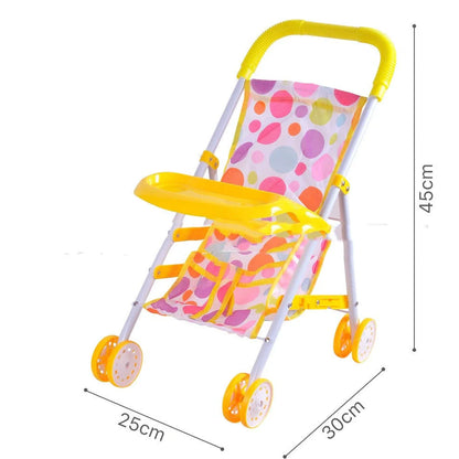 Metal baby stroller toy for girls with realistic design for role-play development