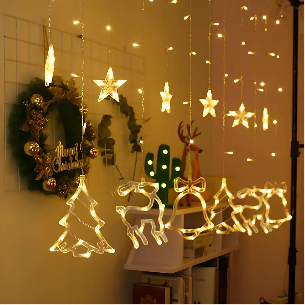 Lantern Creative LED light string with bell, star, tree, and elk shapes along 3 metres of waterproof decorative lighting