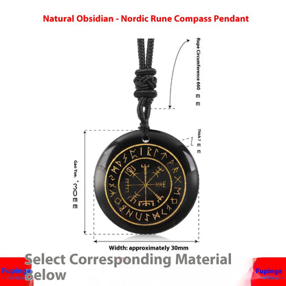 Carved compass pendant in natural amethyst crystal, geometric shape, approximately 30 x 6mm, Nordic Luen design