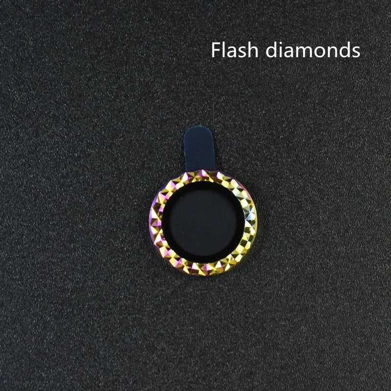 iPhone 12 lens protective film with diamond-cut aluminium alloy ring and tempered glass layer