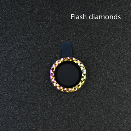 iPhone 12 lens protective film with diamond-cut aluminium alloy ring and tempered glass layer
