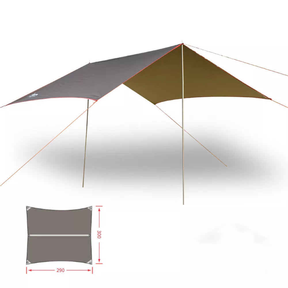 UV and rainproof awning outdoor camping tent with 150D Oxford cloth in green, khaki, or blue