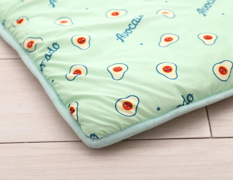 Summer Ice Silk Cool Pet Pad in various colors and sizes for pet heat relief