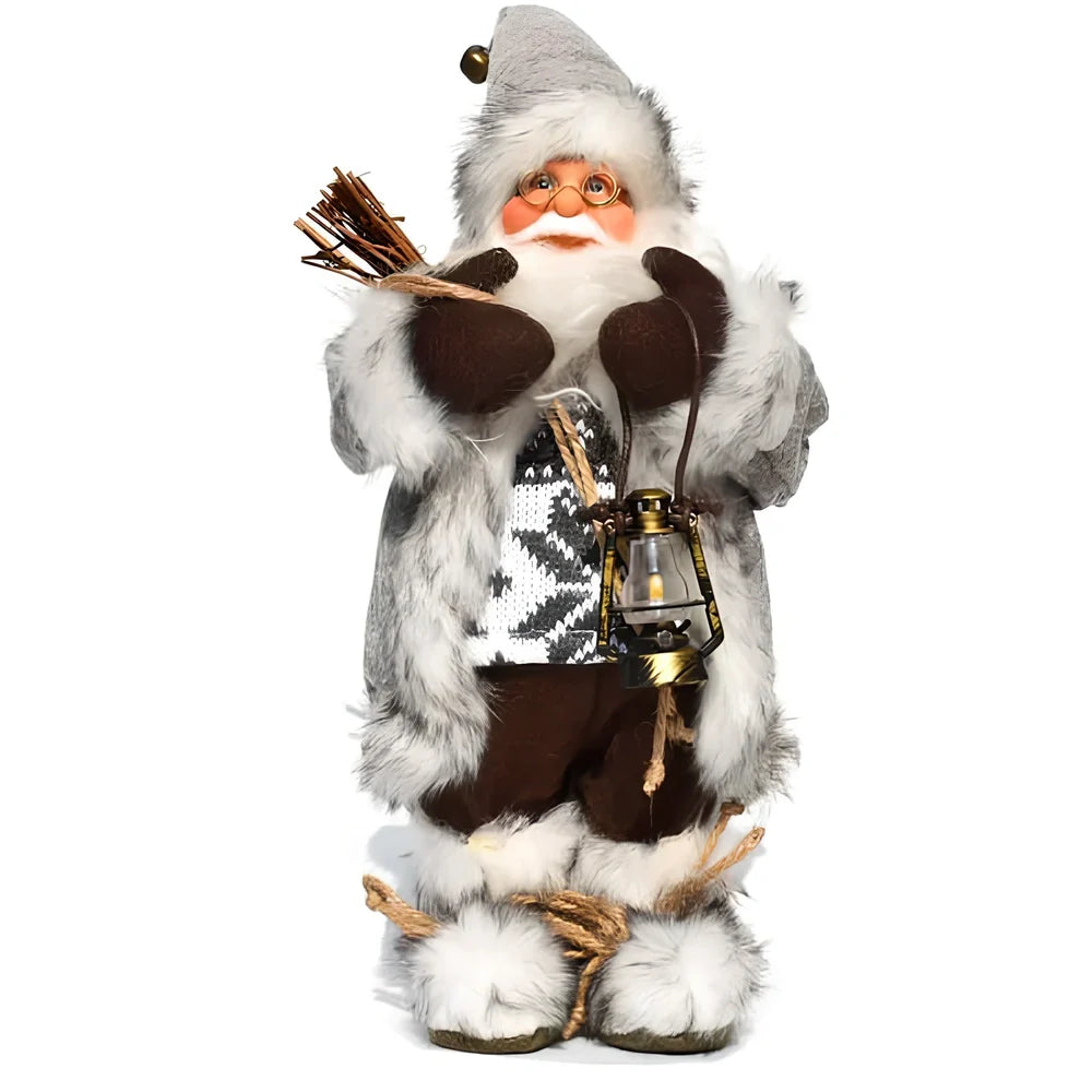 30cm Christmas doll ornaments with sequin details and snowman designs for holiday tree decoration