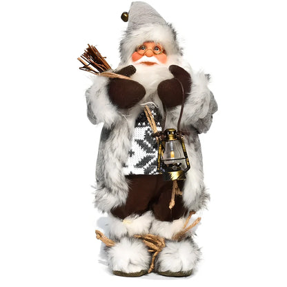 30cm Christmas doll ornaments with sequin details and snowman designs for holiday tree decoration