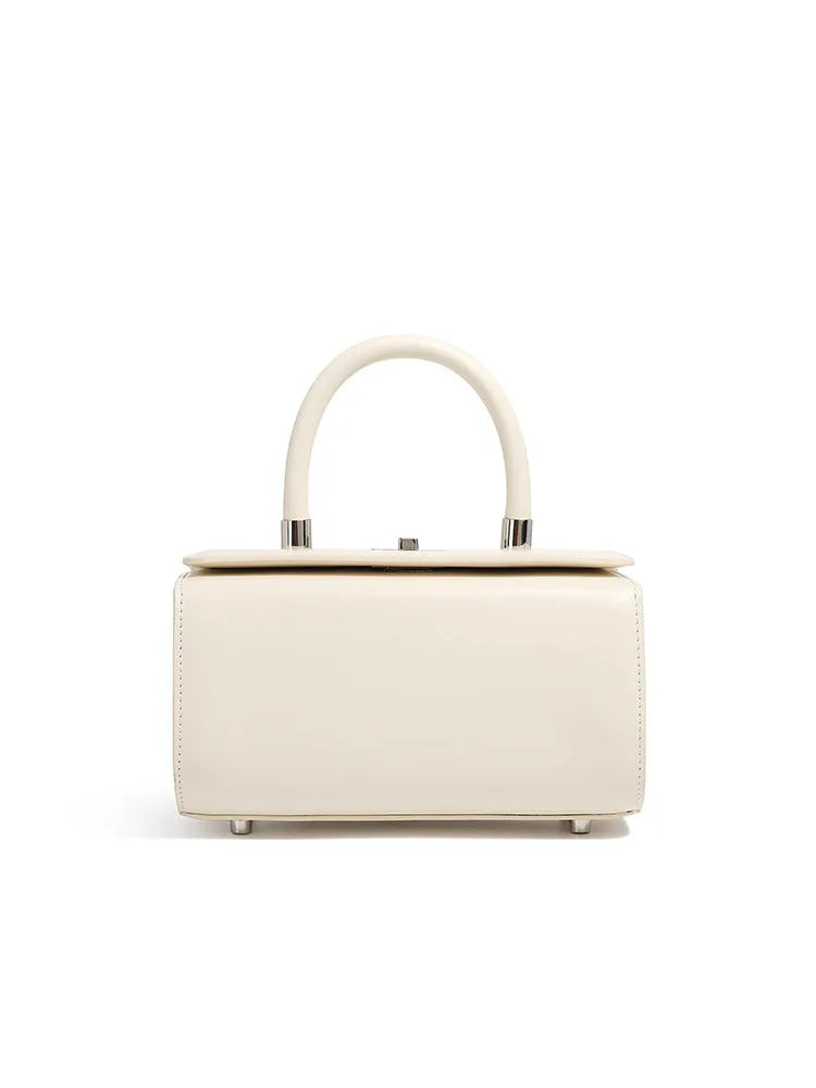 Genuine cowhide leather women's crossbody bag with clamshell opening and internal organisation compartments