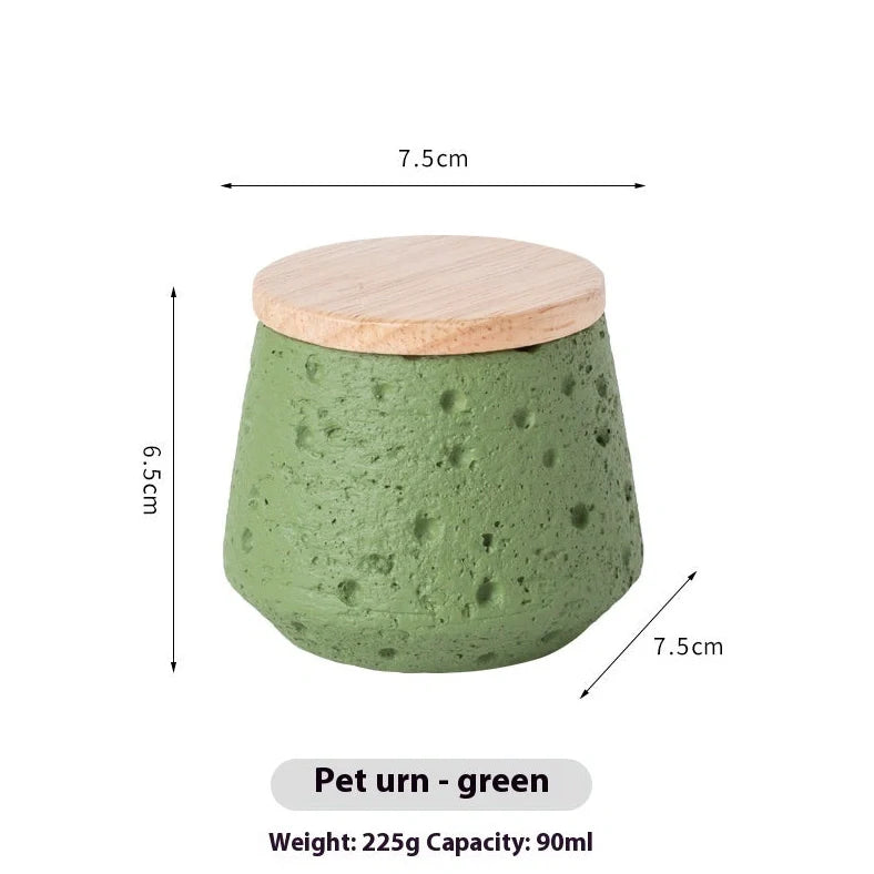 Handmade cement pet cinerary casket for teeth and hair keepsakes in six colours