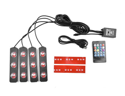 LED Car Footwell Lights creating a starry night effect inside a car