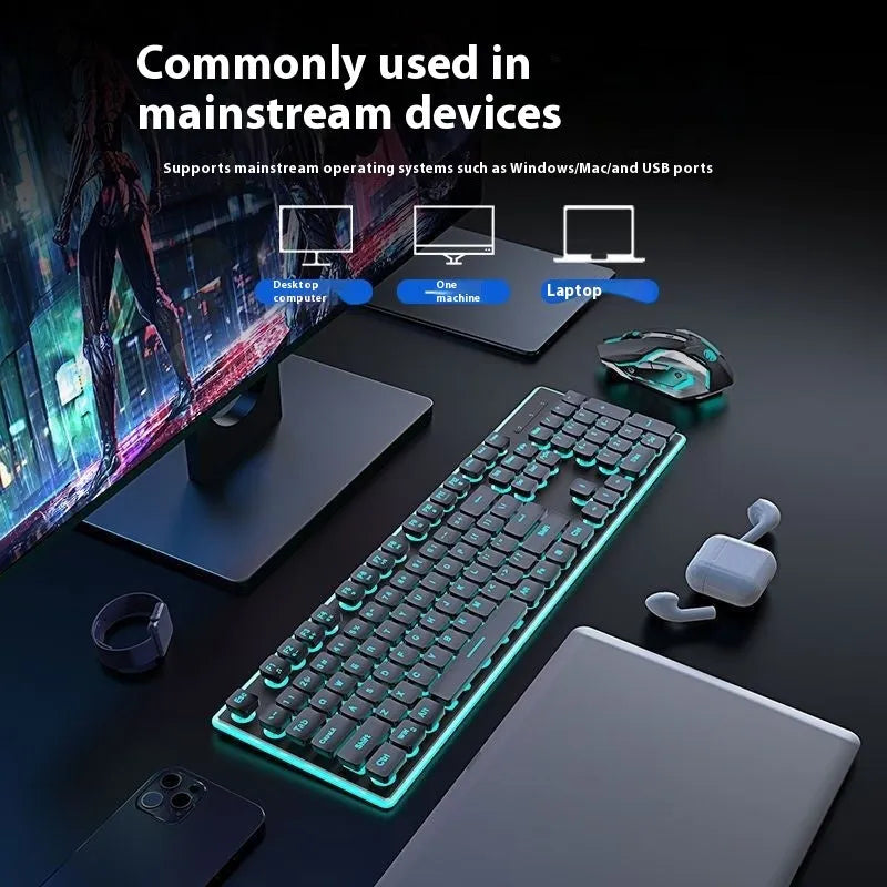 Wireless mute Bluetooth keyboard in cherry blossom pink with backlight and mute button.