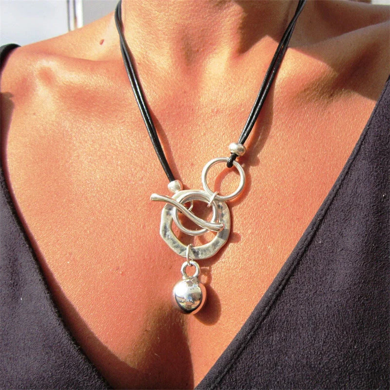 Hhomeenjoy Stylish Leather Necklace with Boho-Chic Charm