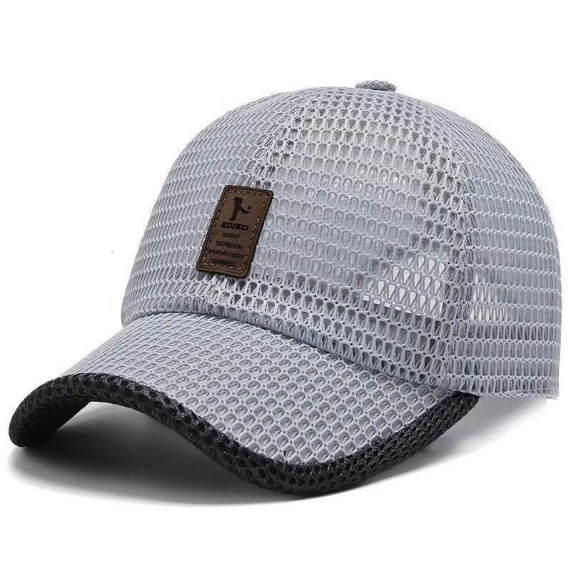 Men's quick-dry mesh baseball cap for summer outdoor sports in multiple colors