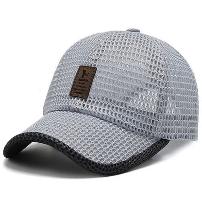 Men's quick-dry mesh baseball cap for summer outdoor sports in multiple colors