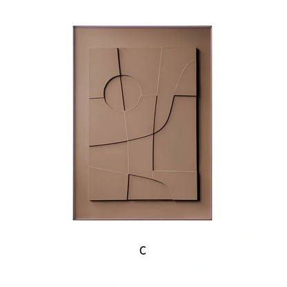 Geometric abstract canvas painting on knotless pine wood frame in modern style with spray-painted patterns