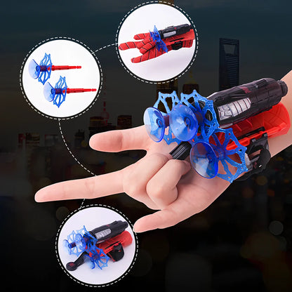 Green Spider Launcher wrist toy with transmitter and suction gloves on adjustable strap