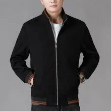 Men's grey sports-style fleece coat with long sleeves and a chest pocket on a hanger.