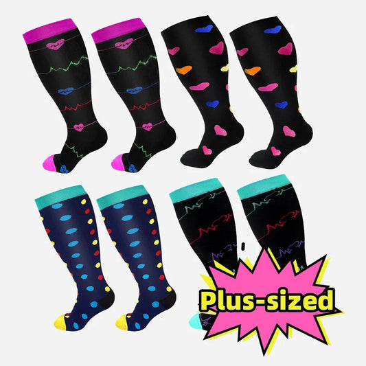 Premium plus-size compression socks with bamboo fibers for superior comfort and support